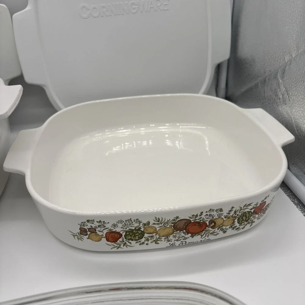 CORNINGWARE A-5-B Spice of Life 5 Quart Casserole A-22-B W/ Pyrex Lid A-12-C